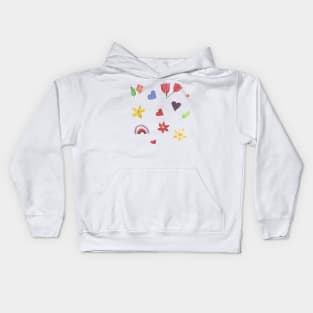 Watercolor cute flowers happy positivie stickers set Kids Hoodie